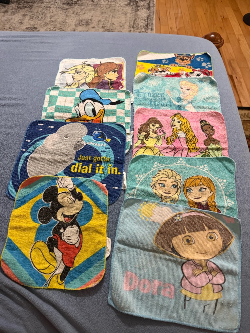Disney Kids Character Washcloths - Blue, Pink, Yellow, Green